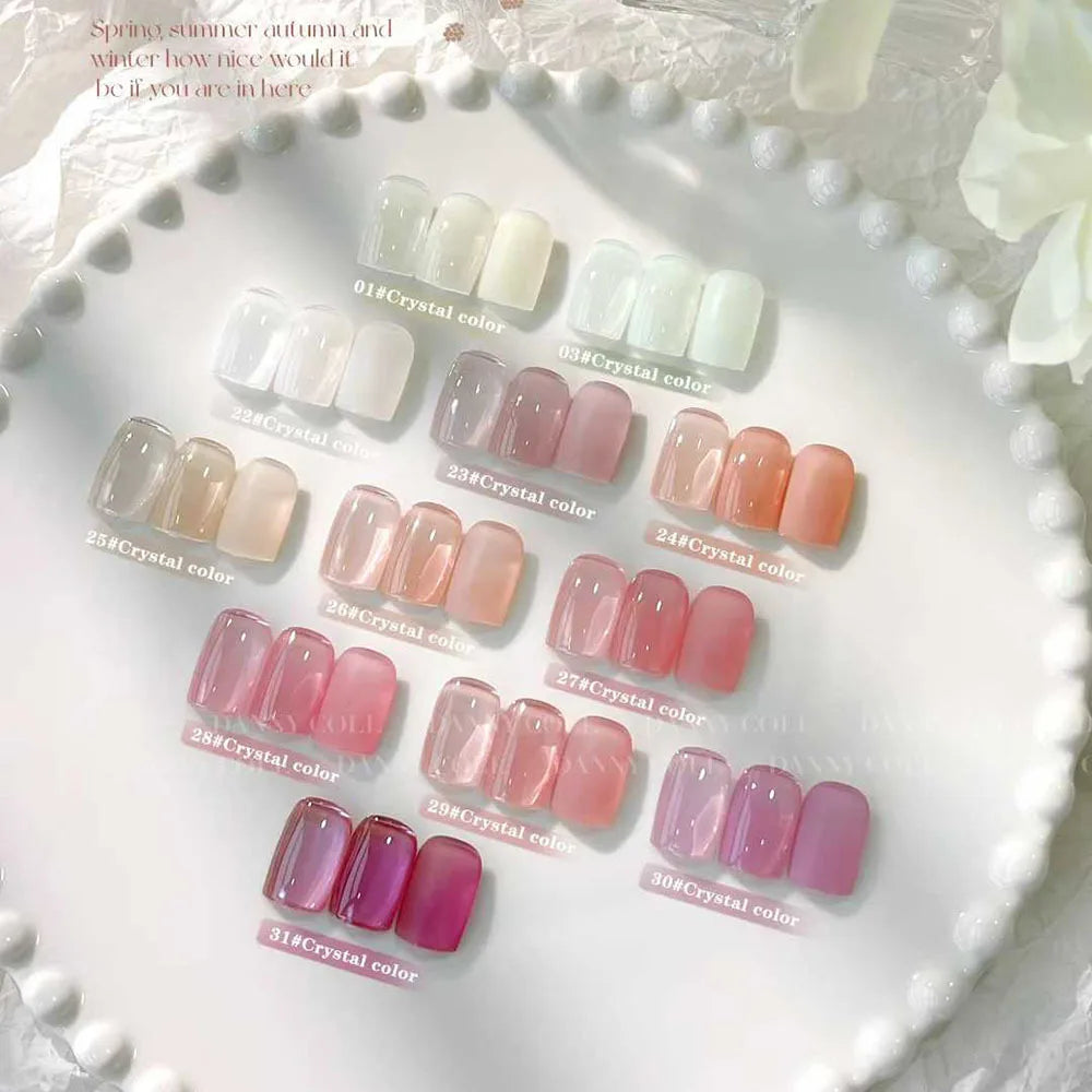 31 pcs Jelly Gel Polish Set Korean Style Translucent UV Soak Off Gelpolish Nail Art Gel Polish Primer Manicure Nail Gel Lacque