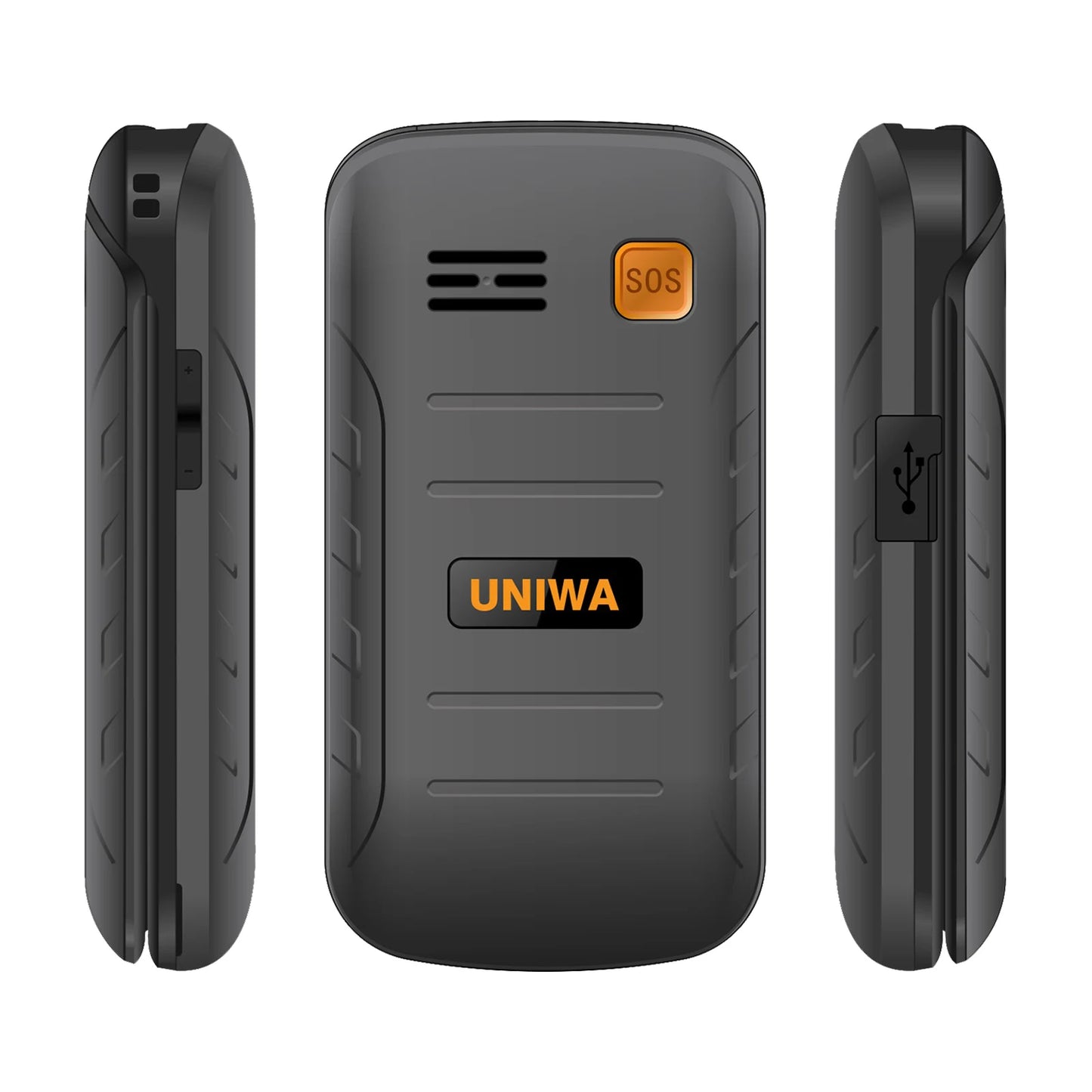 UNIWA V909T Flip Phone 4G Dual Screen Single Nano Cellphone Big Push-Button Mobile Phone for Elderly 2250mAh Russian Keyboard