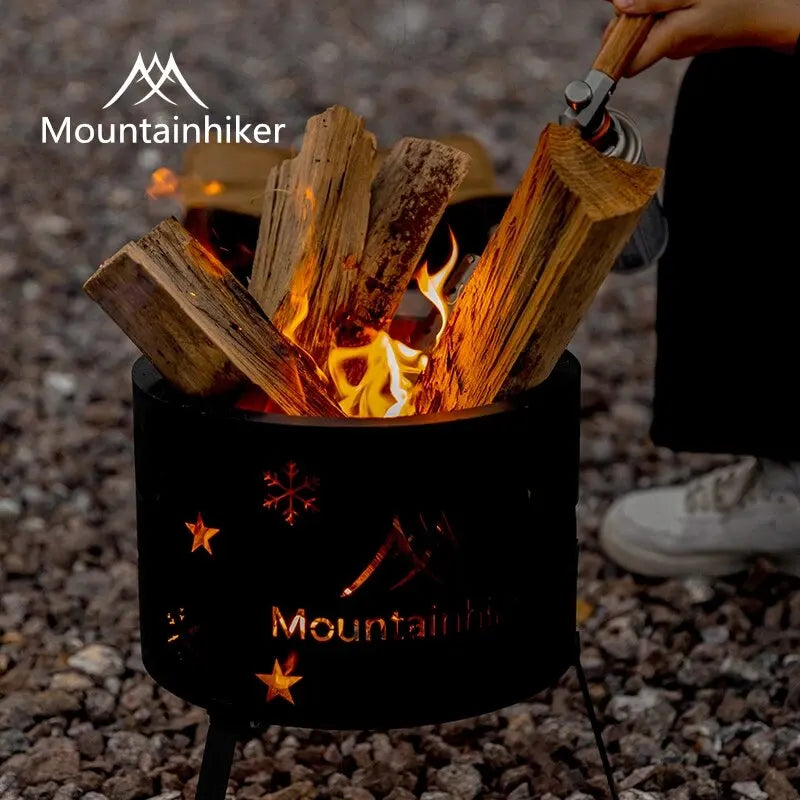 MOUNTAINHIKER Outdoor Picnic Boils Tea Water Barbecue Bucket for Heating Charcoal Firewood Stove Elk Star Barrel