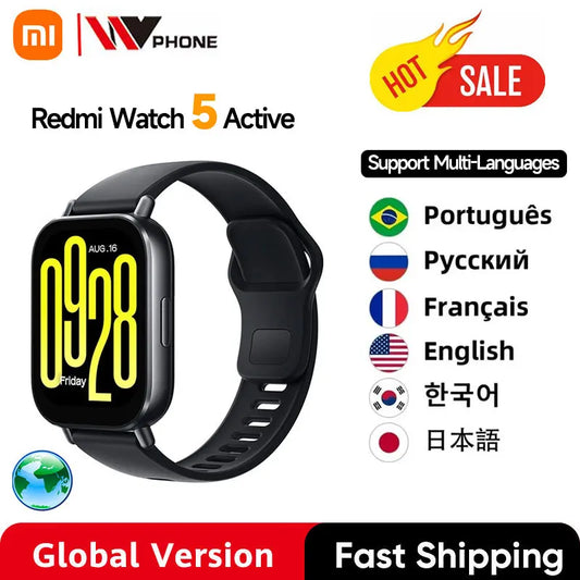 Global Version Xiaomi Redmi Watch 5 Active 2'' Display Up to 18 days of battery life 140+ Workout Modes Bluetooth Calling 5ATM