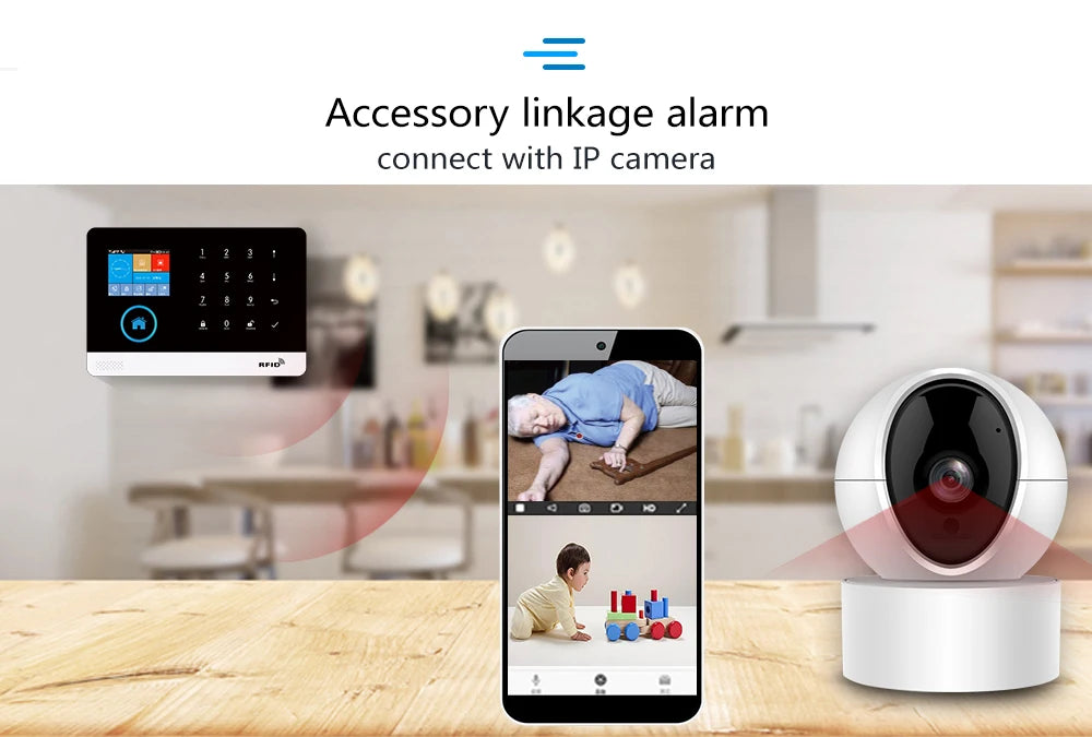 4G GSM Wifi Wireless Home Alarm System Tuya Smart Home Child Safety protection Camera Anti-theft Smart Life App Works with ALexa