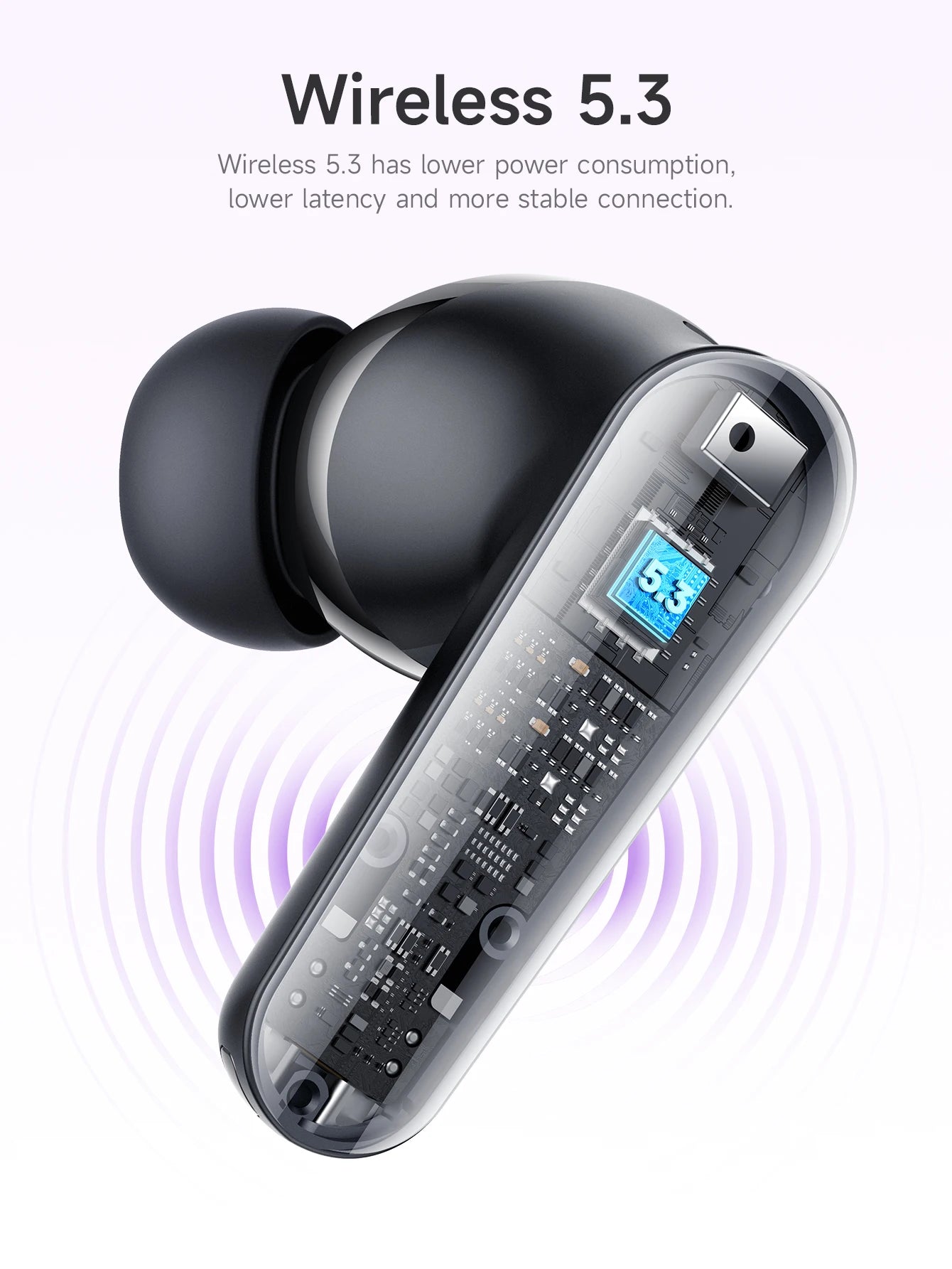 HOCO EQ11 Wireless Bluetooth 5.3 Music Earphone 13mm large Dynamic Coil HiFi Stereo Earbuds  Touch Control With Mic For iPhone