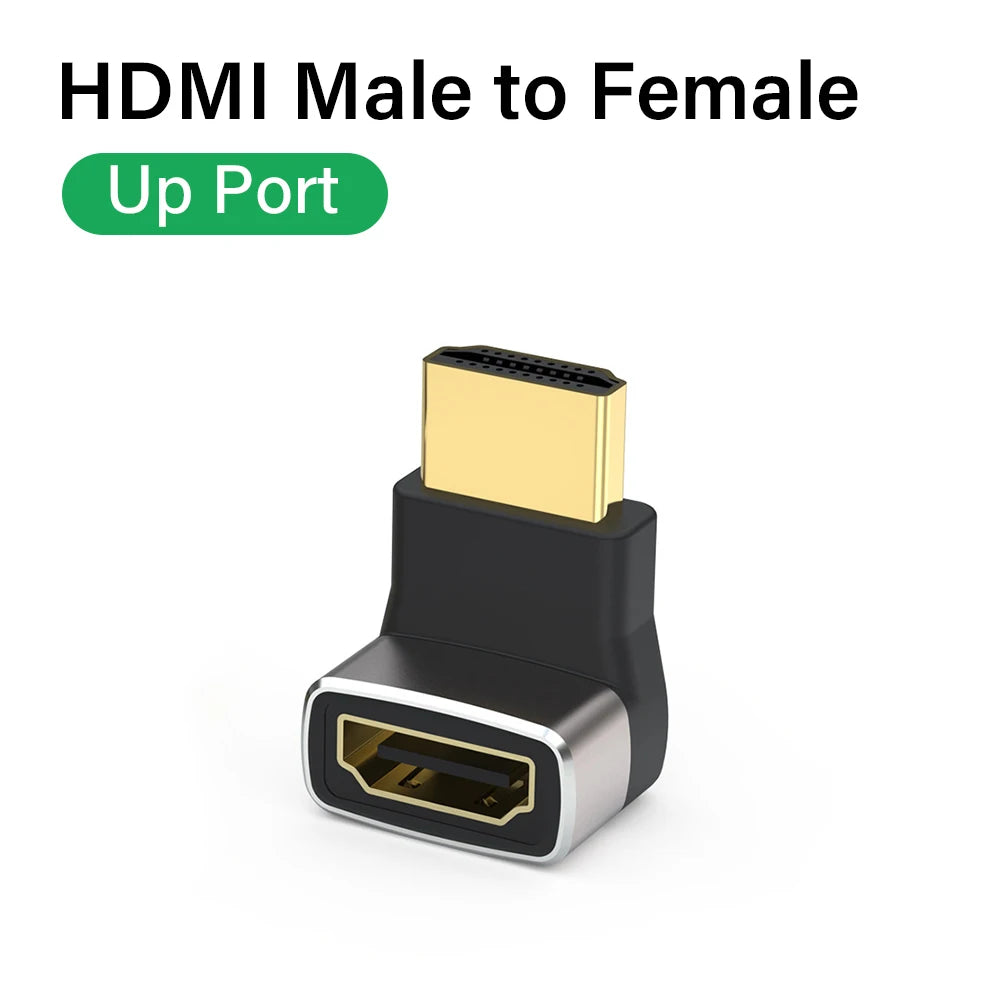 8K HDMI 2.1 Elbow Connector Cable Adapter 90 Degree Right Angle 4K 8 K Extender For TV PS4 PS5 Xbox Series X S Steam Deck Laptop