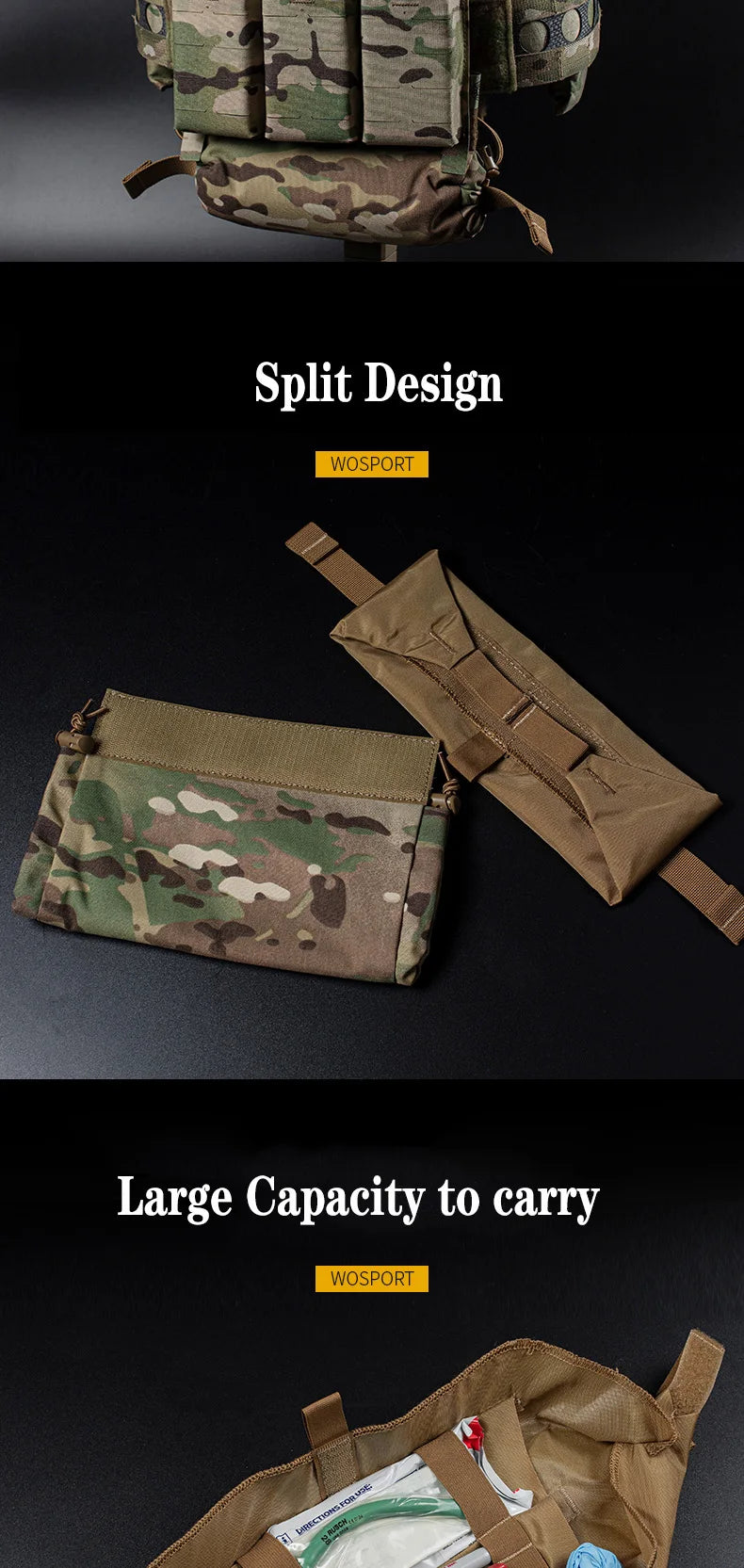 Tactical Medical Pouch First Aid Kit Pouch for Vest Chest Rig EDC IFAK Bag Foldable Emergency EMT Tool Pouch Survival Bag