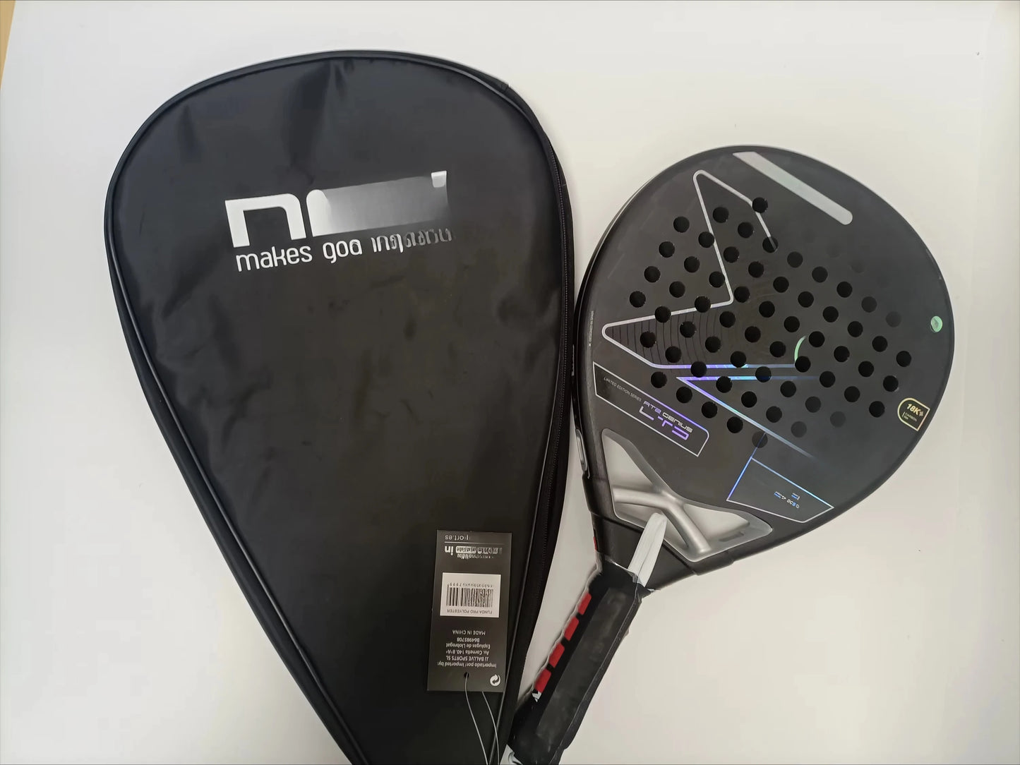 X-ONE-Carbon Fiber Paddle Raquete de tênis, núcleo redondo forma para iniciantes, raquete sem capa saco, 3K 12K 18K