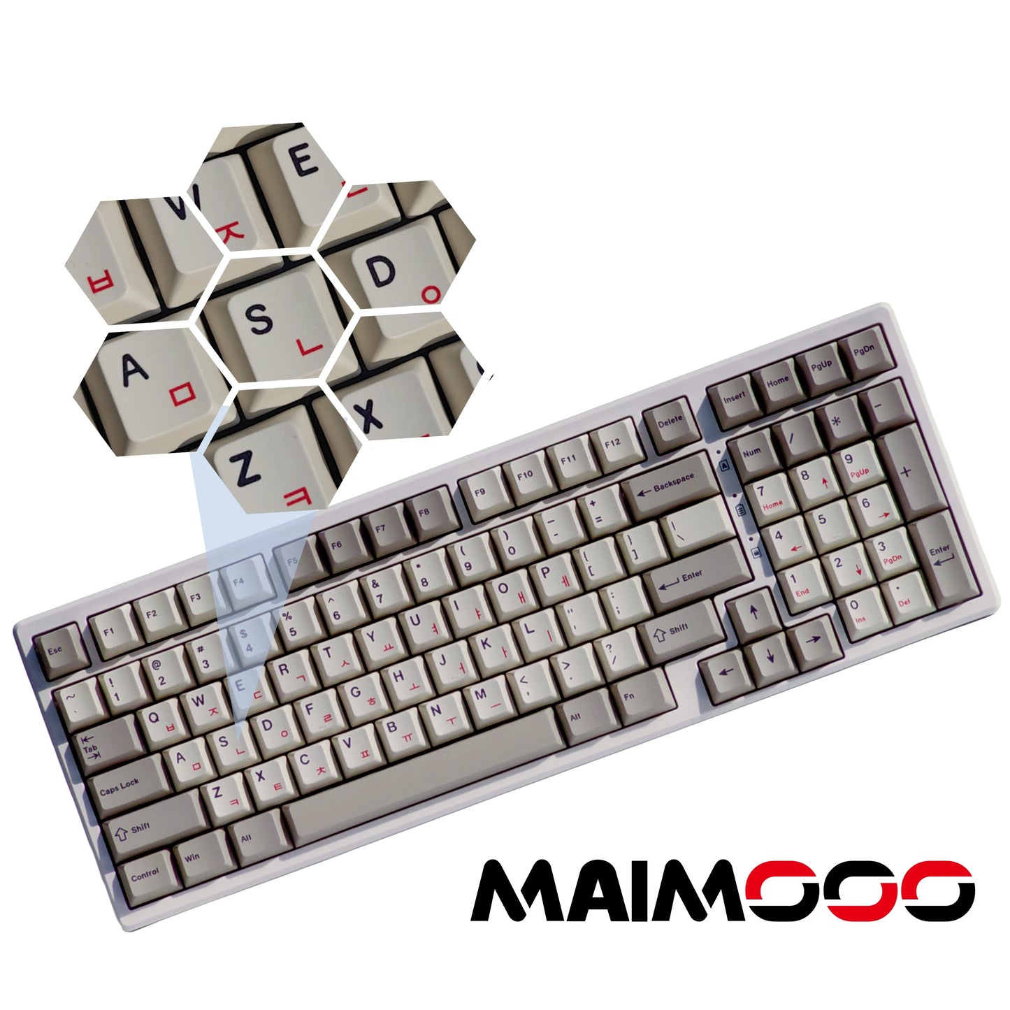 Korean/Russian/English Retro Cyrillic Keycaps Cherry Profile PBT RU Keycap Dye Sublimation for Mechanical Keyboard Hangul Cap