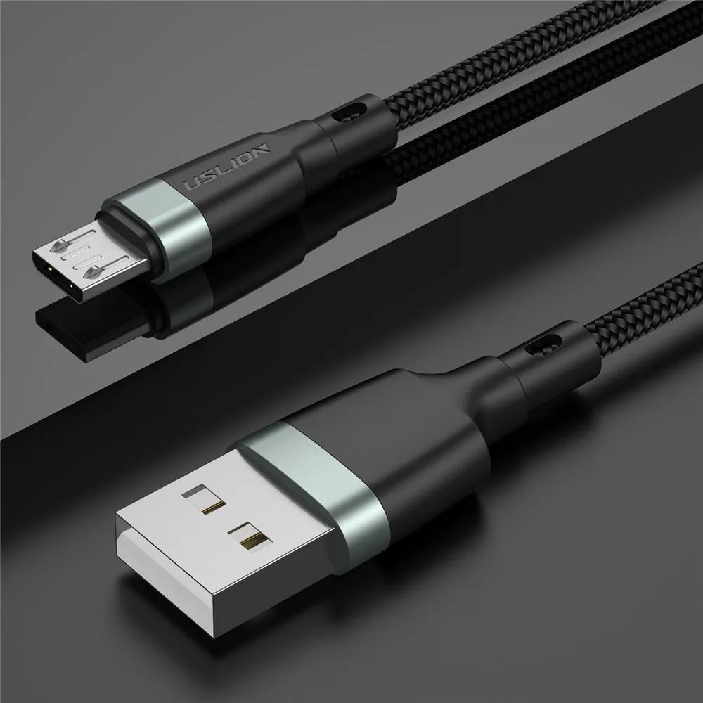 USLION Micro USB Cable Fast Charging Cable For Xiaomi redmi note 5 Micro USB Data Cord Charger Quick Charge 3.0 Cable 1M 2M 3M