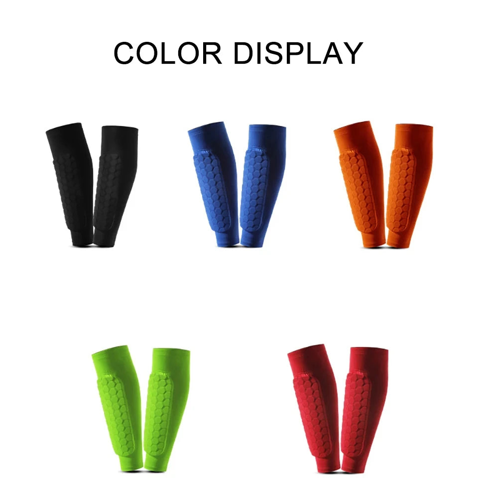 1Pcs Women Men Football Shin Guards Soccer Honeycomb Anti-collision Compression Legwarmers Gym Leg Calf Sleeves Sports Legging