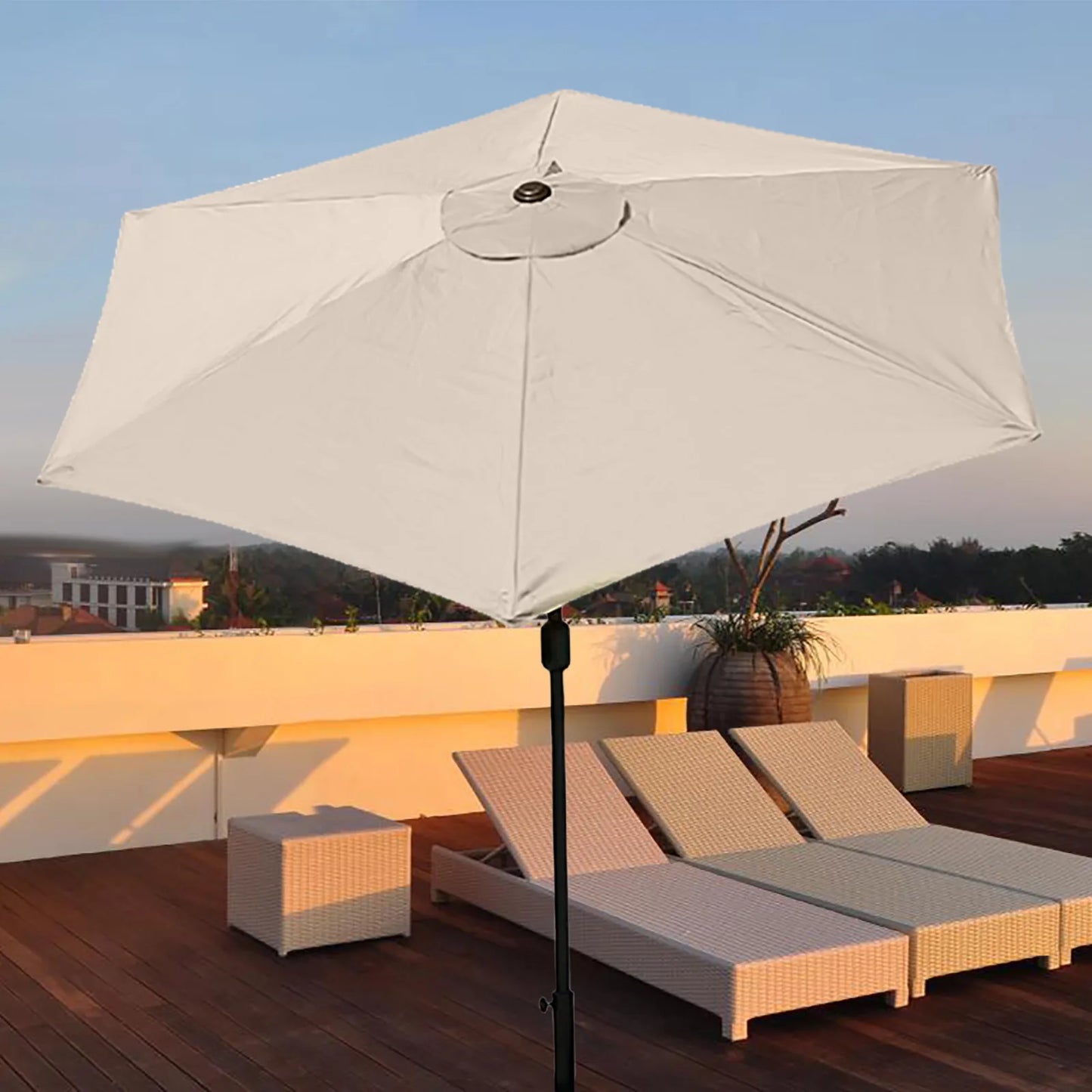 2/2.7/3M Parasol Sunshade Umbrella Cover UV Protection Waterproof Outdoor Canopy Replaceable Cloth Without Stand