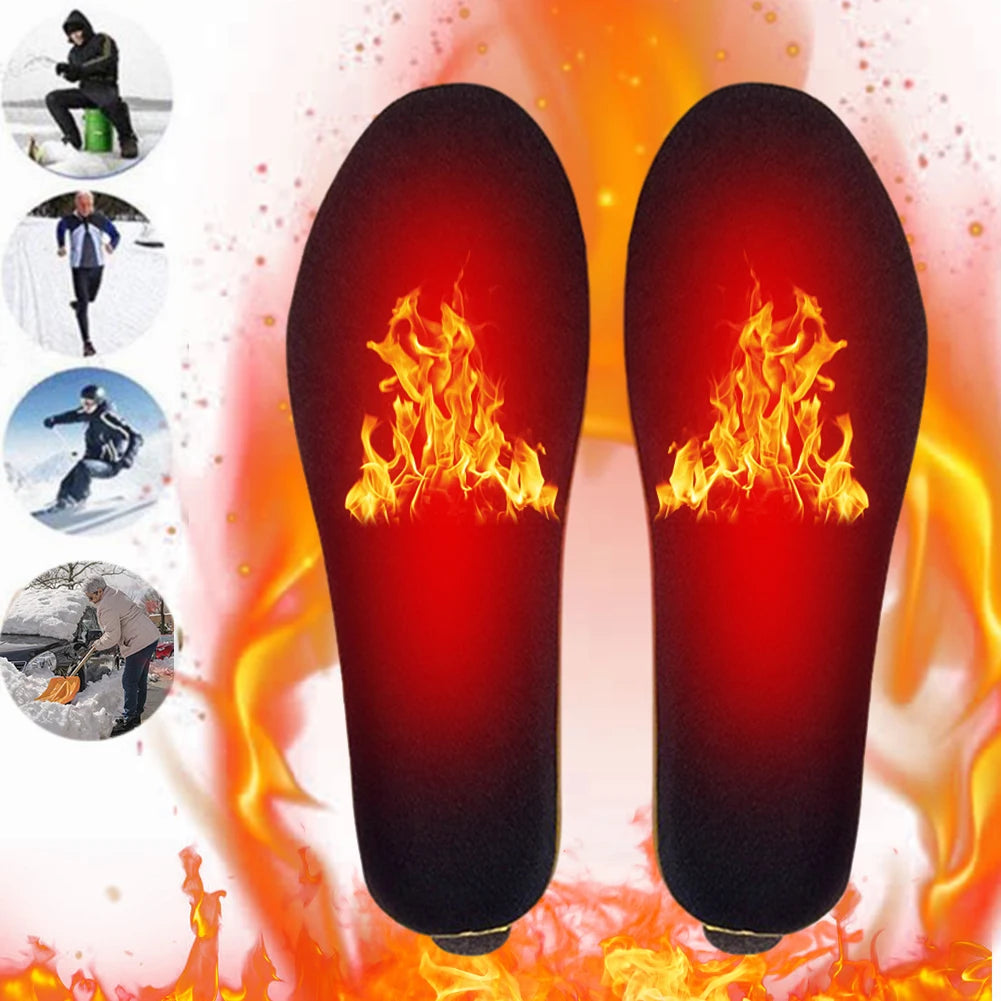 Electric Heating Insoles Foot Warmer 2000mAh Rechargeable Remote Control Heated Shoes Insoles Winter Outdoor Thermal Insoles Pad