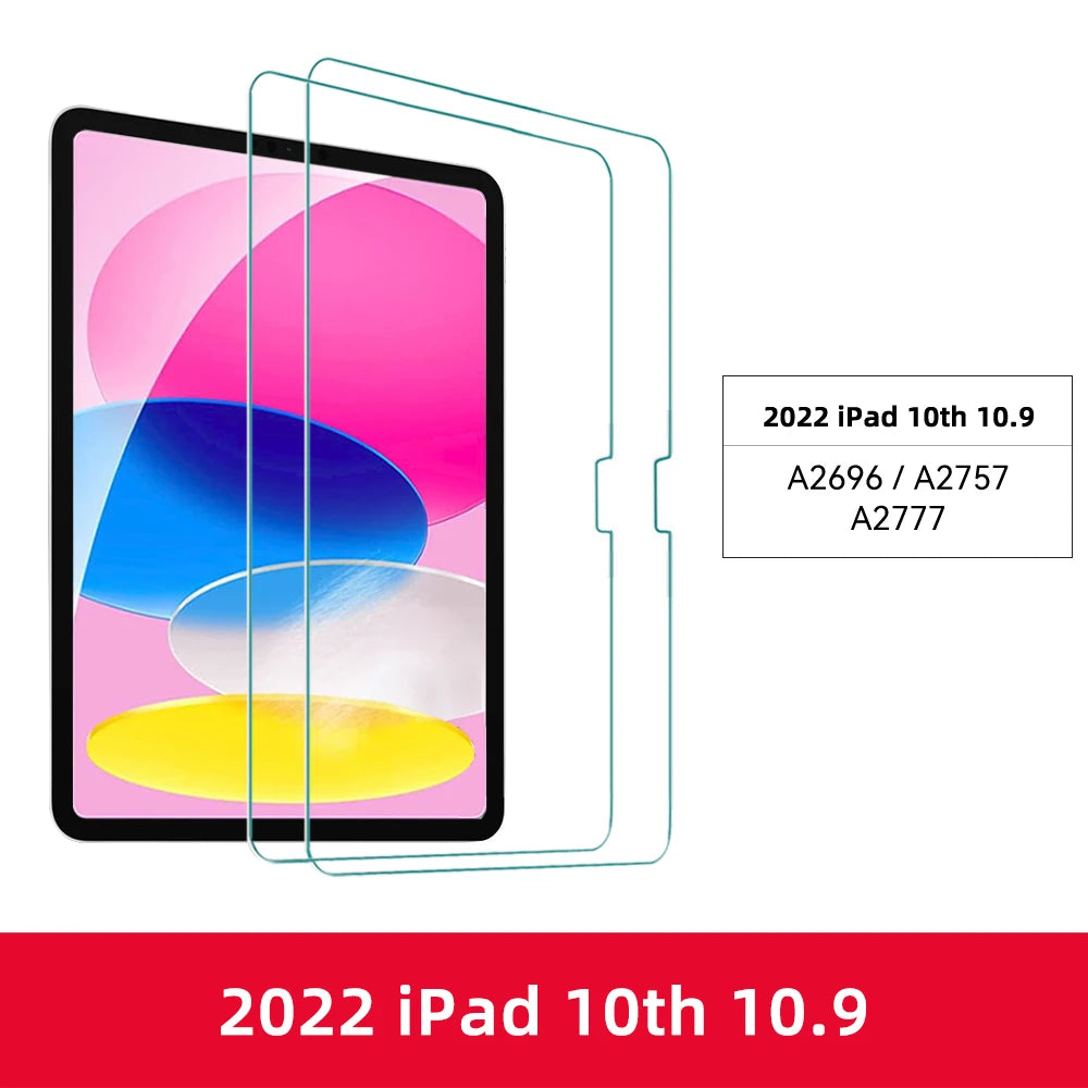 2Pcs Tempered Glass Screen Protector For Ipad Pro 13 12.9 11 6th M4 M2 Air 6 5 4 3 2 1 9th 10th Gen Mini 6 7 10.9 10.2 9.7 Film