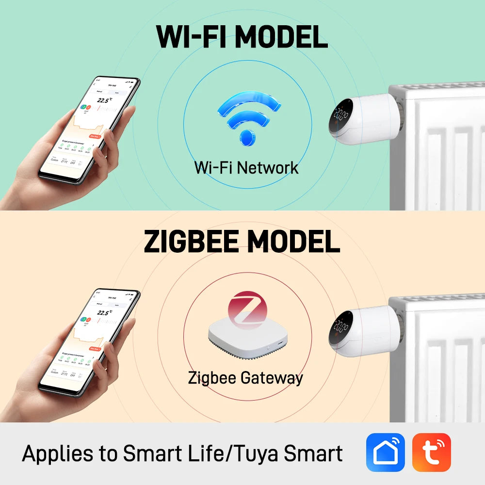 "Beok Tuya WiFi Radiator Thermostat Valve | Zigbee TRV Temperature Controller | Programmable Heating | Works with Google Home & Alexa"