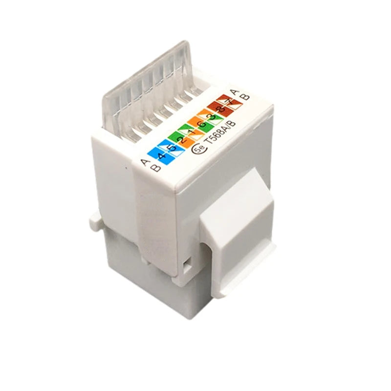 RJ45 Cat5e Keystone Ethernet Module Internet Wall Jack Coupler Crimp Down UTP LAN Connector Insert For Data Network Socket