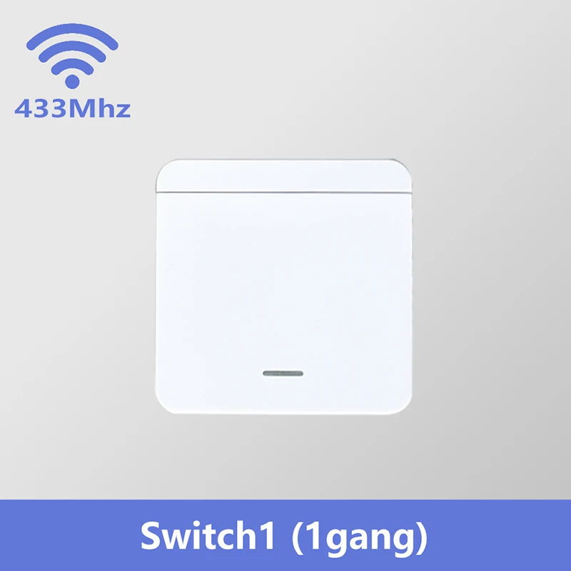 RF 433 MHz Smart Switch 1/2/3 Gang Wall Panel Mini Round Button Wall Panel Switch 16A Relay Receiver Automation Module 100V~240V