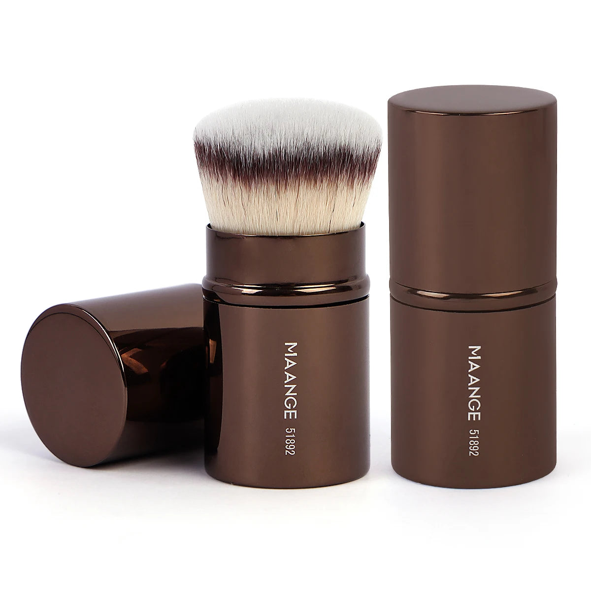 MAANGE 1pcs Retractable Blush Brush Kabuki Foundation Brush Soft Fluffy Powder Contour Makeup Brushes Portable Makeup Tools