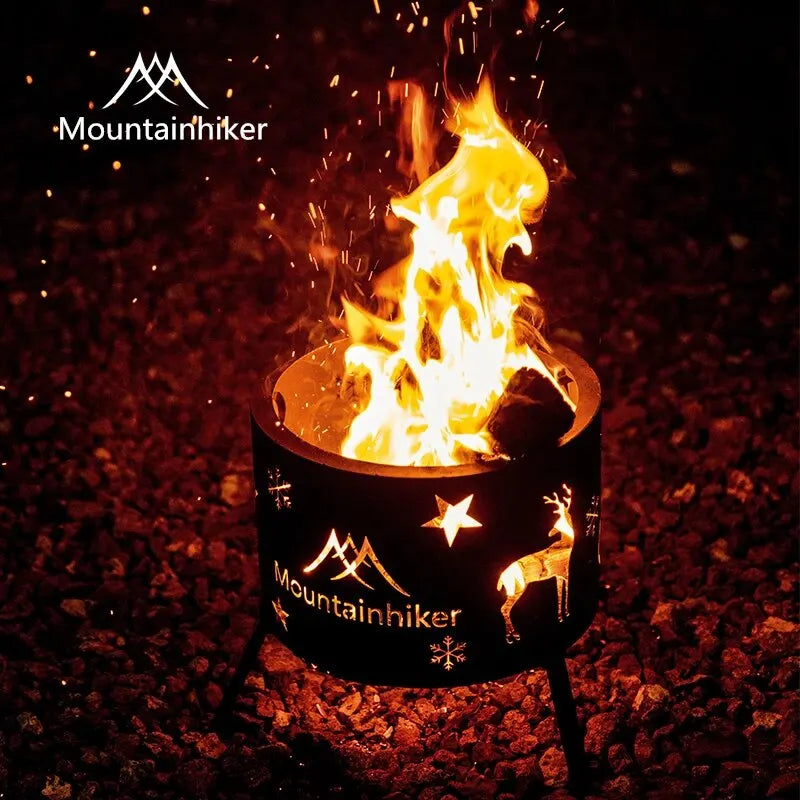 MOUNTAINHIKER Outdoor Picnic Boils Tea Water Barbecue Bucket for Heating Charcoal Firewood Stove Elk Star Barrel