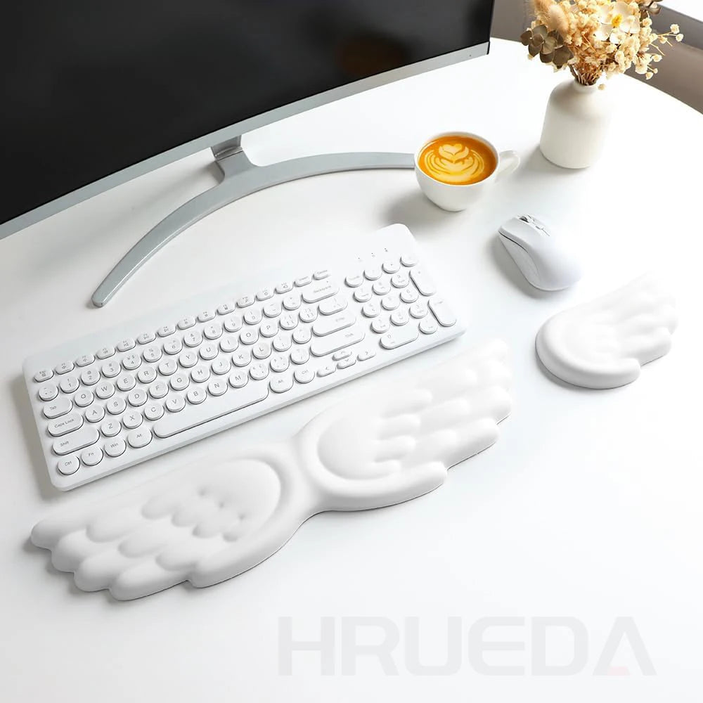 Mechanical Keyboard, Mouse, Wrist Rest, Computer Keyboard, Laptop, Angel Wing, Memory Foam, Mouse Pad Wrist Support