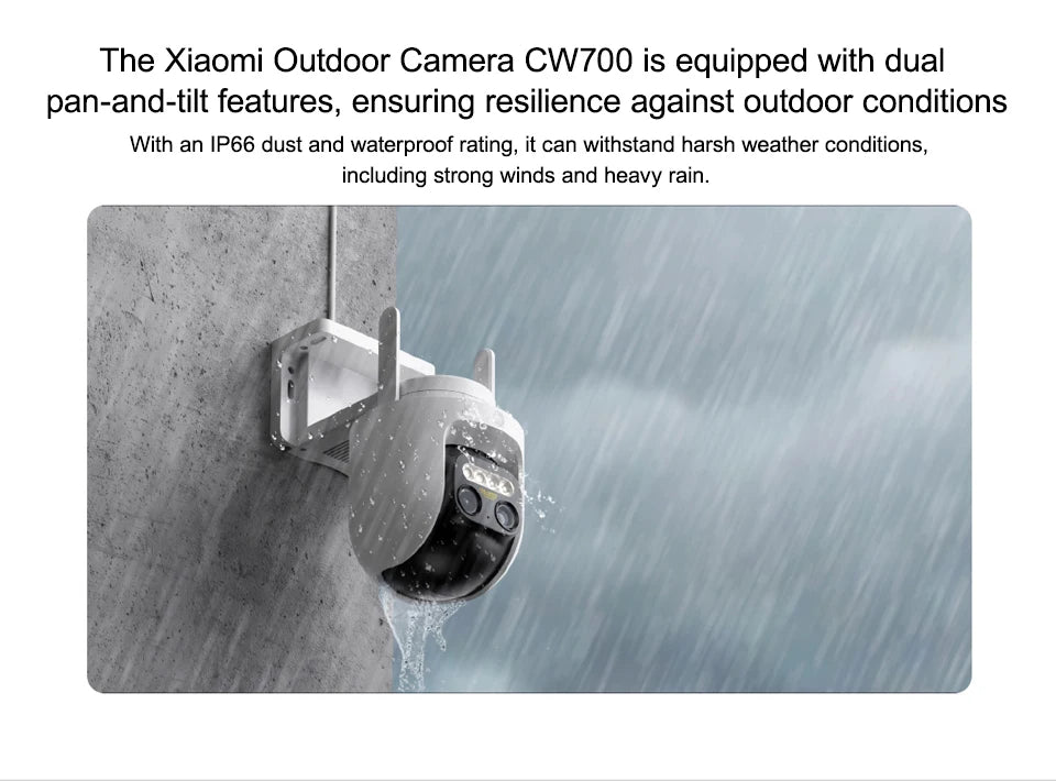 NEW Xiaomi Outdoor Camera CW700S 2.5K CCTV Full-Color Night Vision WiFi 4 Million Pixel IP66 Smart Home Sound And Light Warning