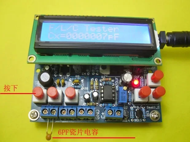 DIY LCD Digital Secohmmeter Frequency Capacitance Inductance Meter Cymometer CF Inductor Capacitor Tester Permittimeter DIY Kit