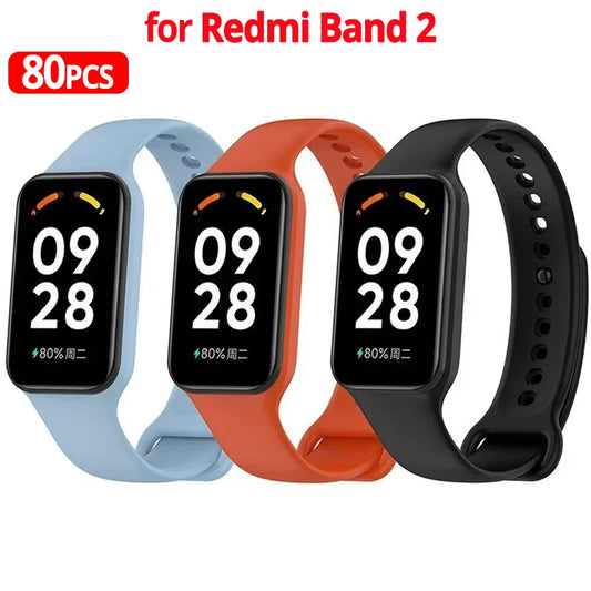 1 Pack Silicone Strap for Xiaomi Redmi Smart Band 2 Mi Band 8 Active Bracelet Wrist Strap for Redmi Band 2 WristBand Accessories