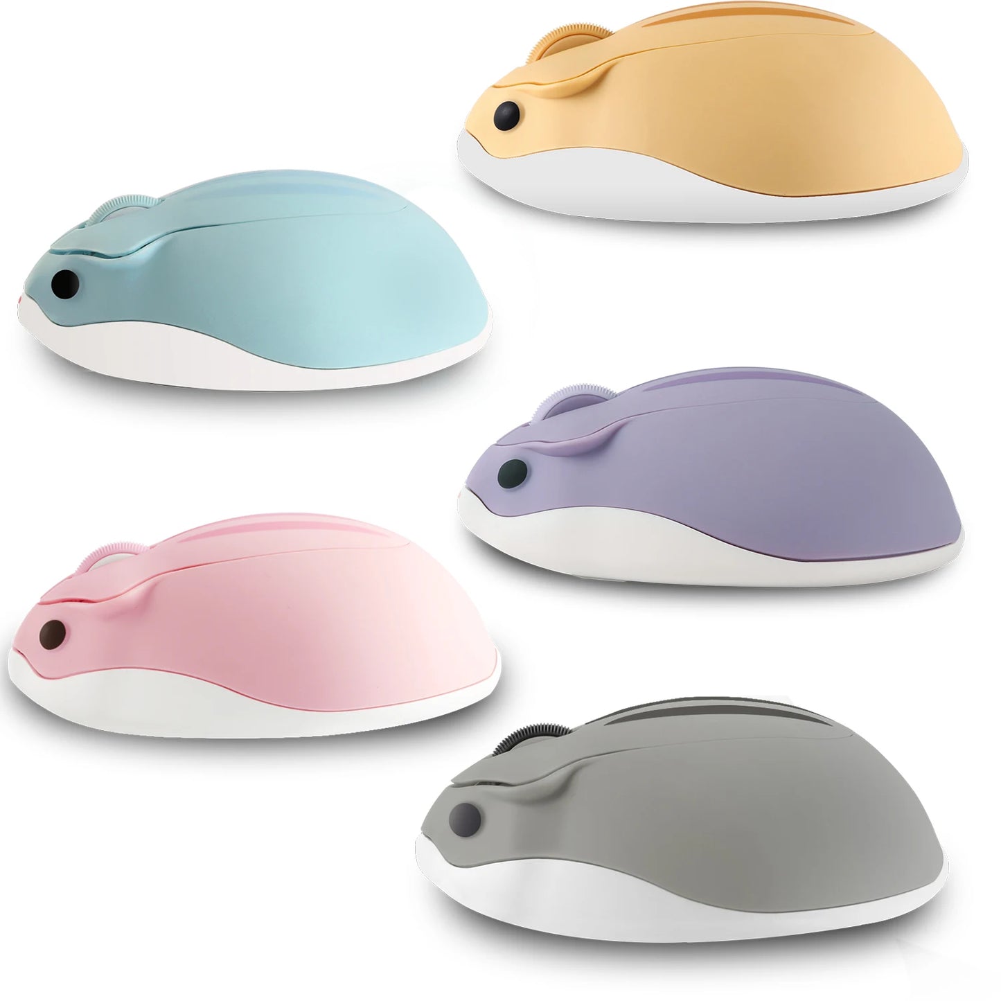 CHUYI 2.4G Wireless Optical Mouse Cute Hamster Cartoon Design Computer Mice Ergonomic Mini 3D Gaming Office Mouse Kid's Gift