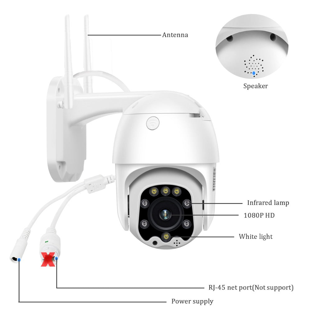 Tuya WiFi IP-camera 5-creatный OPTICHеский зум HD PTZ كاميرا آمنة AI مراقبة CCTV مراقبة الفيديو Alexa Goog