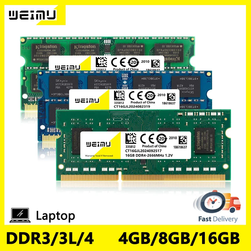 DDR3 DDR3L DDR4 4GB 8GB 16GB Memoria Ram PC3 1.5v PC3L 1.35v 8500 10600 12800 PC4 17000 19200 21300 Notebook Laptop Memory Ram