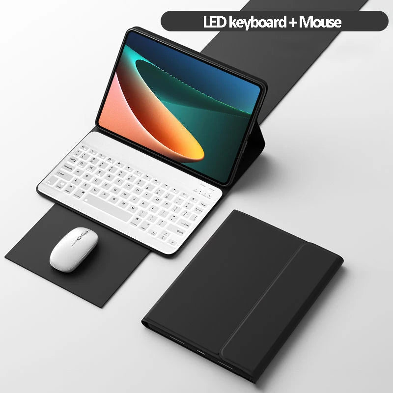 for Xiaomi Mi Pad 5 Case with Keyboard LED Backlit Wireless Mouse for Xiaomi Mipad 5 5 pro Magnetic Case Free Mouse Wireless