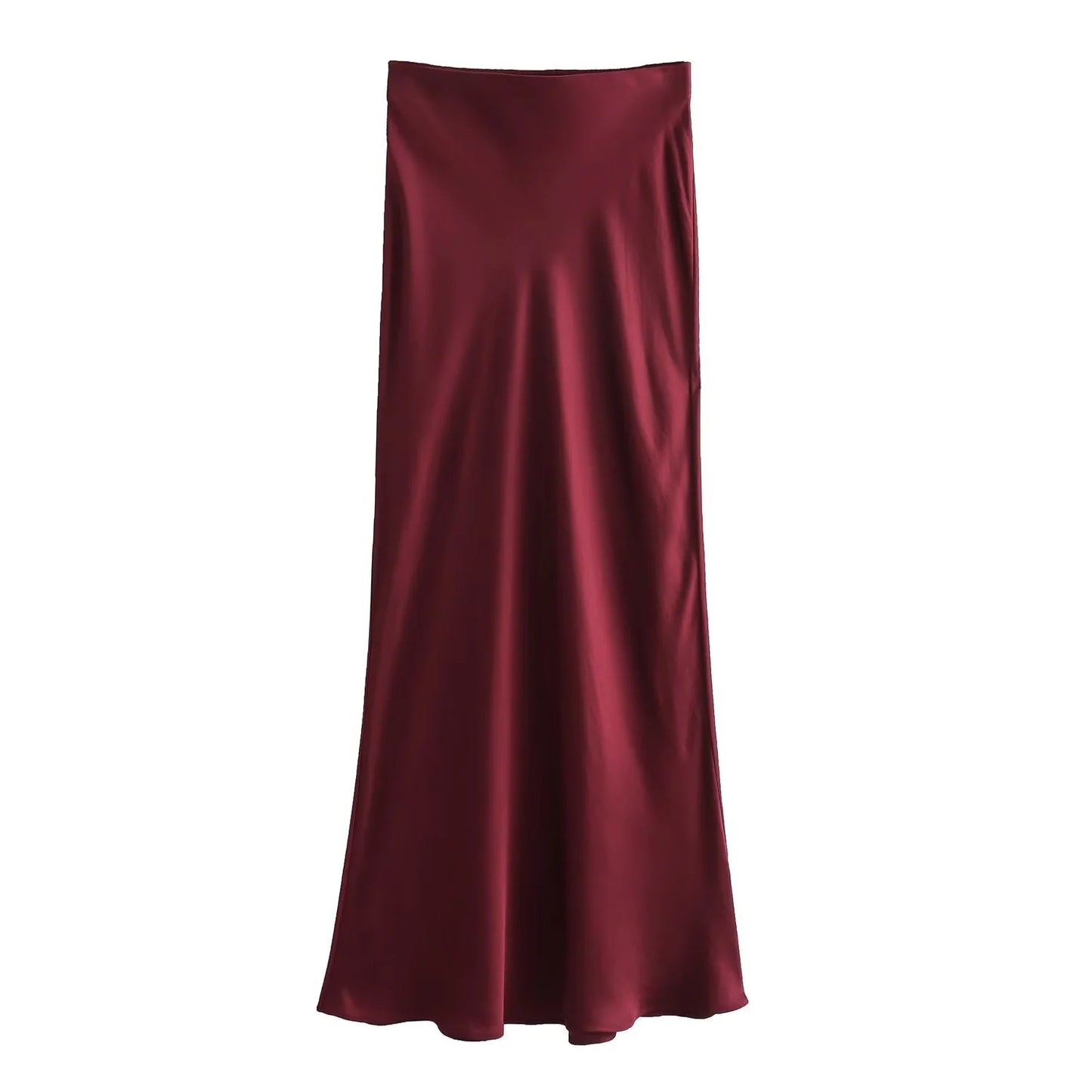 Elegant Satin Midi Pleat Skirt - Smart Shopper 