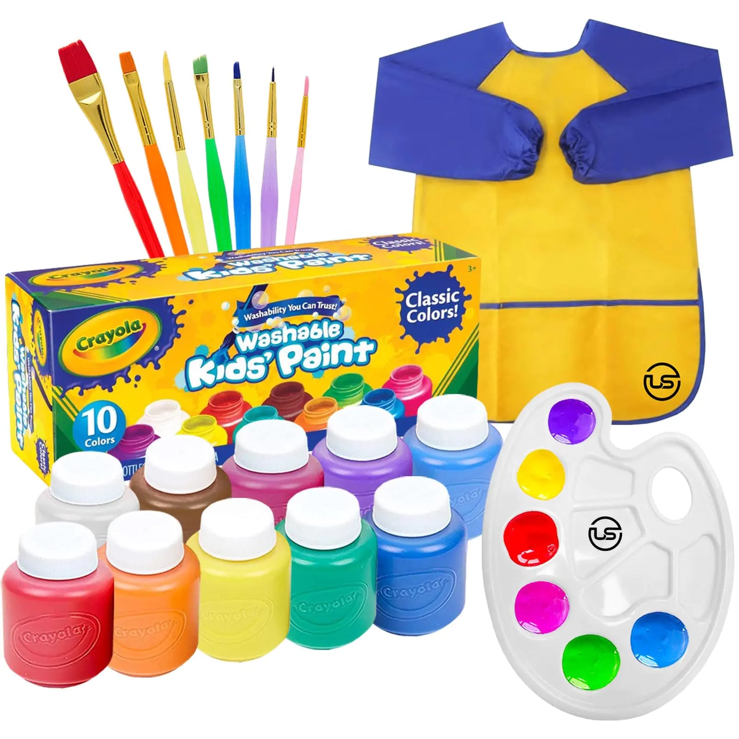 Kids Artistic Paint Set with Brushes & Smock - Smart Shopper