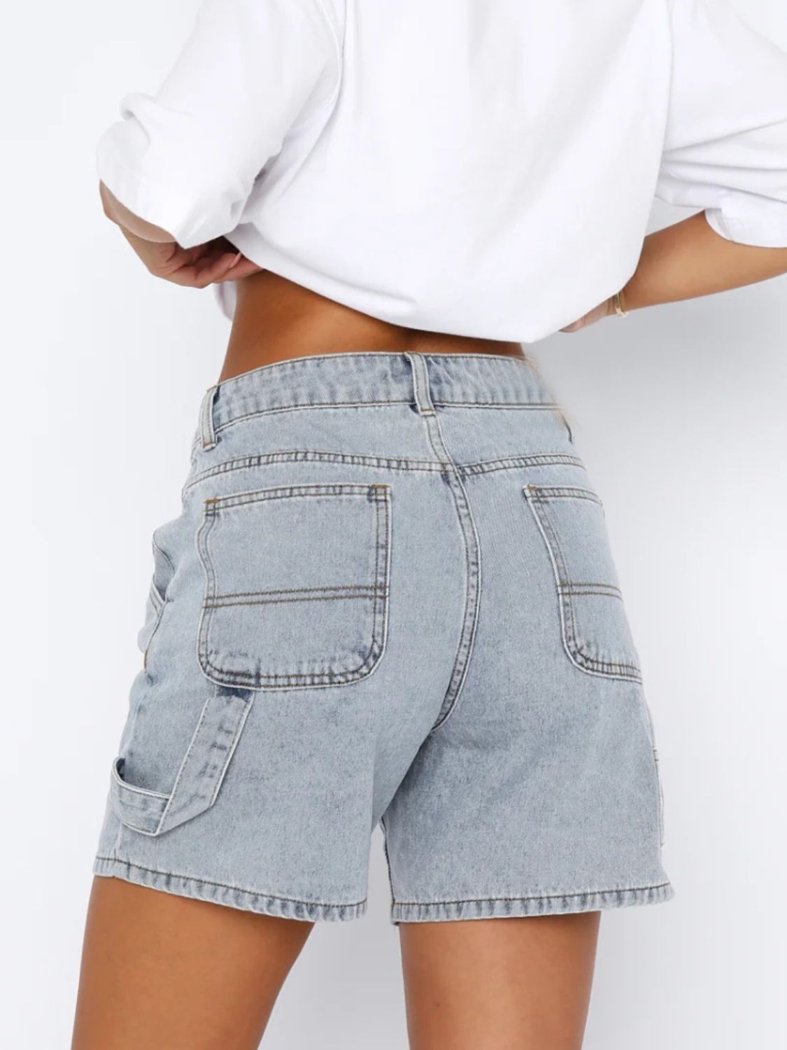 Washed High Rise Denim Shorts - Smart Shopper