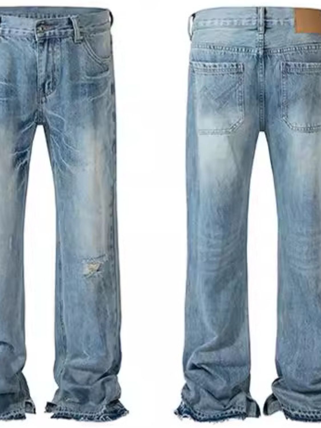 Men's Distressed Raw Hem Jeans - Smart Shopper