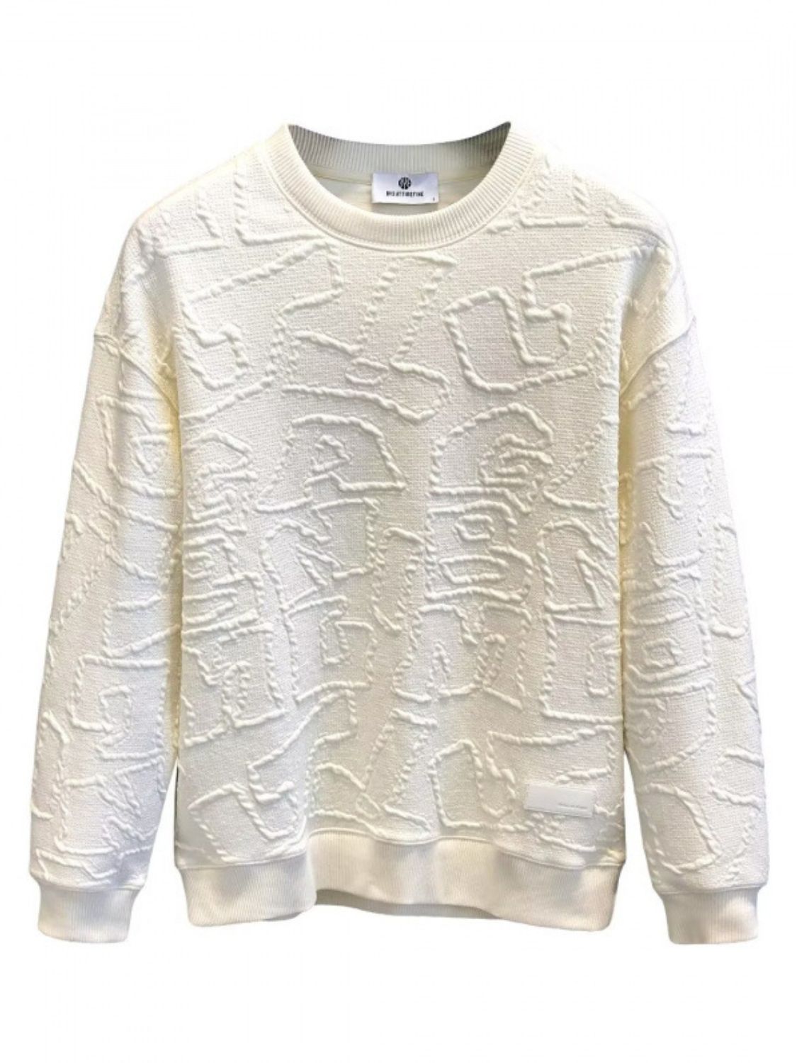 Men's Plus Size Textured Round Neck Long Sleeve Sweatshirt - Smart Shopper