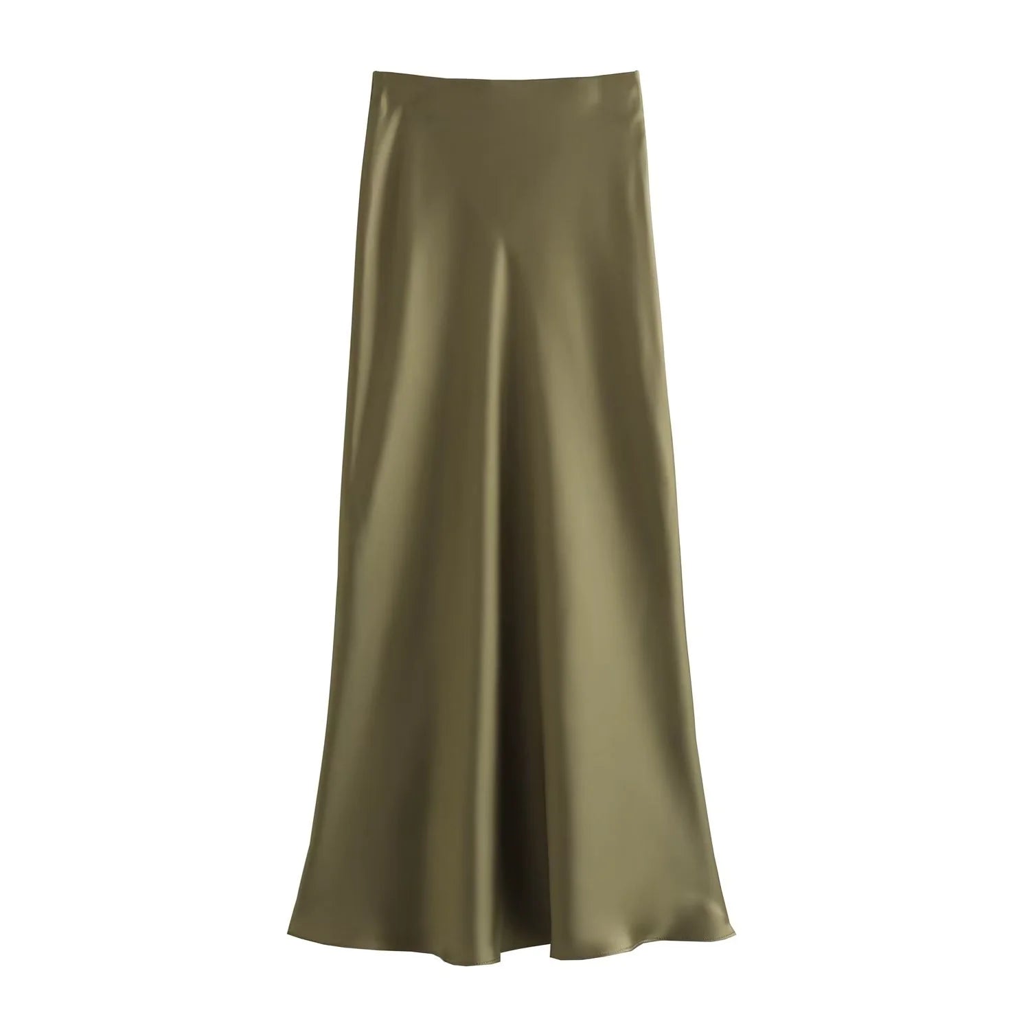 Elegant Satin Midi Pleat Skirt - Smart Shopper