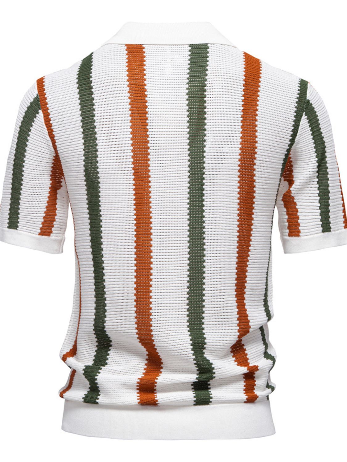 Men's Collared Neck Striped Knit Polo - Smart Shopper