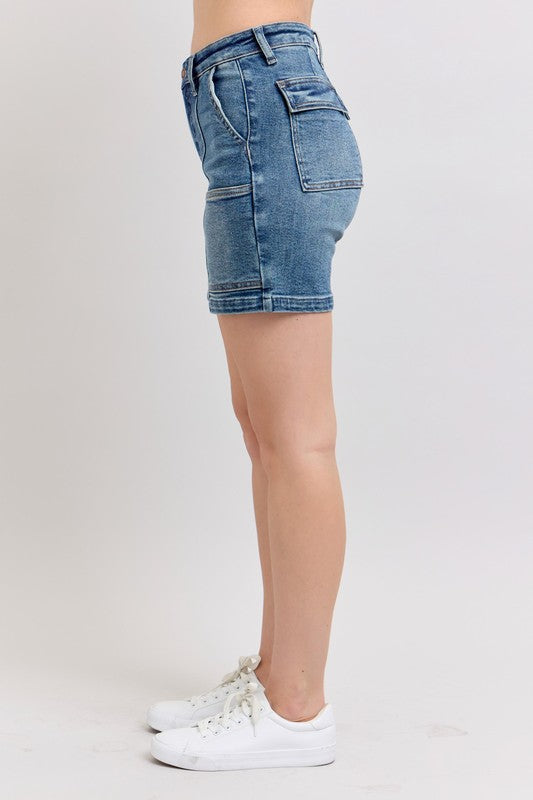 Judy Blue Full Size High Rise Denim Shorts Plus Size - Smart Shopper