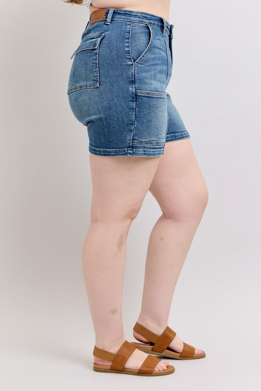 Judy Blue Full Size High Rise Denim Shorts Plus Size - Smart Shopper