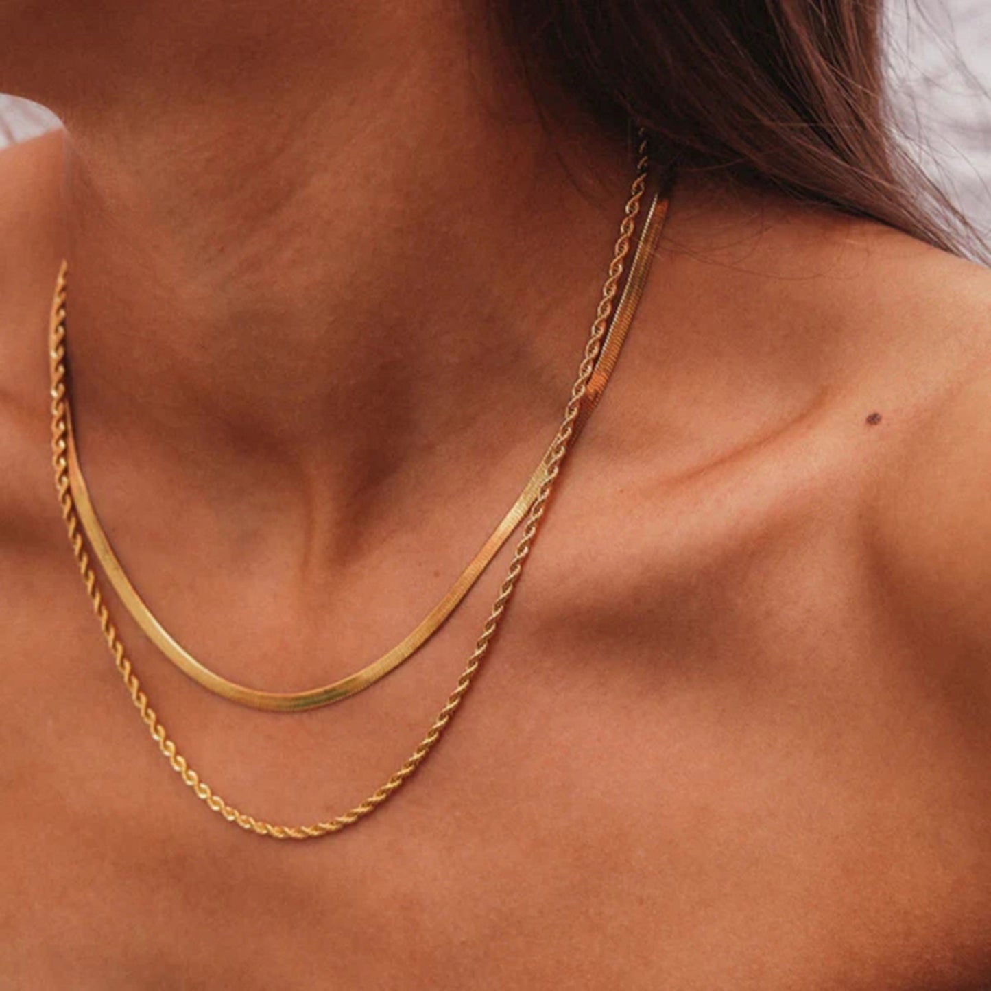 18K Gold-Plated Double-Layered Necklace - Smart Shopper