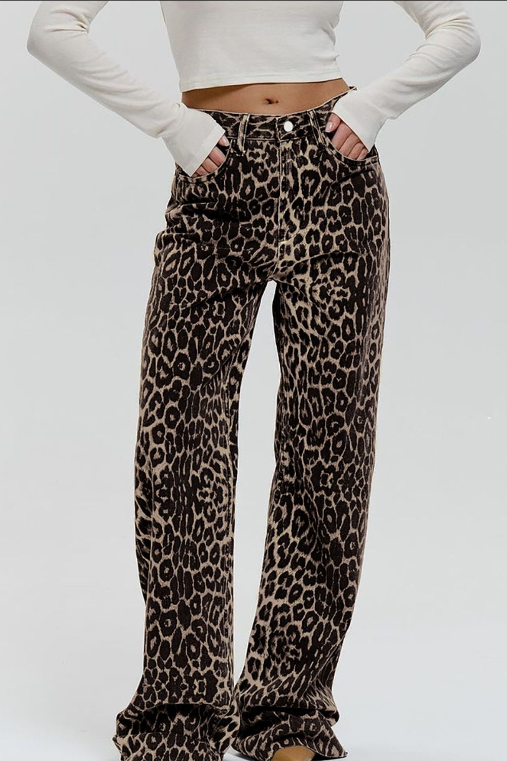 Leopard Wide Leg Pants with Pockets - Smart Shopper