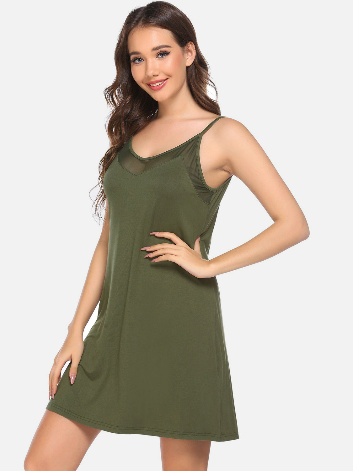 Scoop Neck Spaghetti Strap Lounge Dress - Smart Shopper