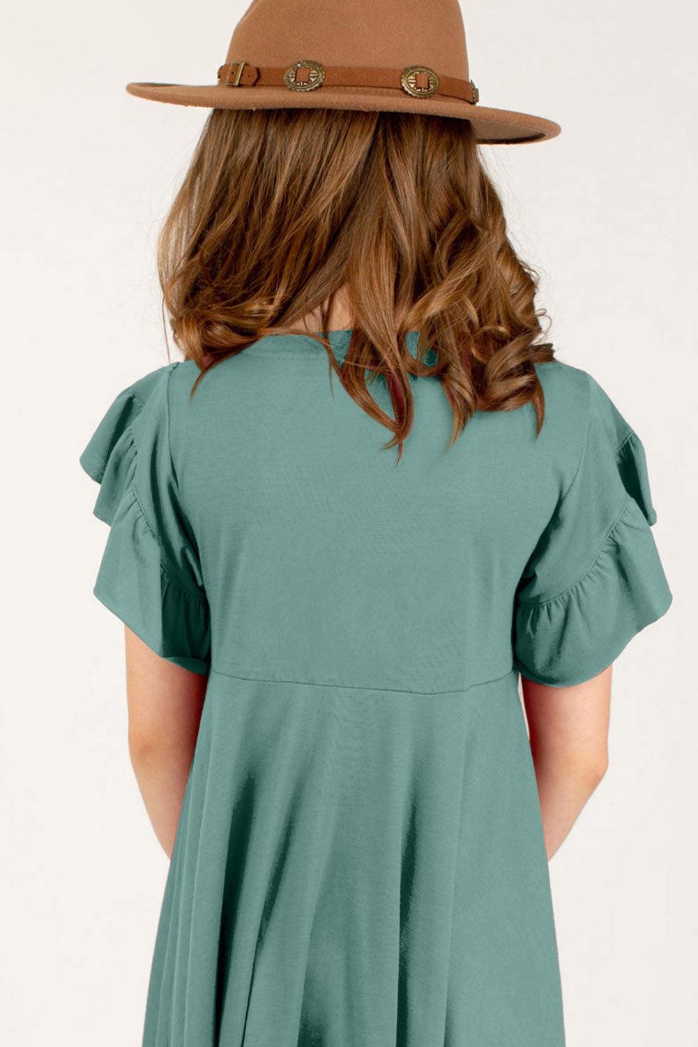 Round Neck Petal Sleeve Dress - Smart Shopper