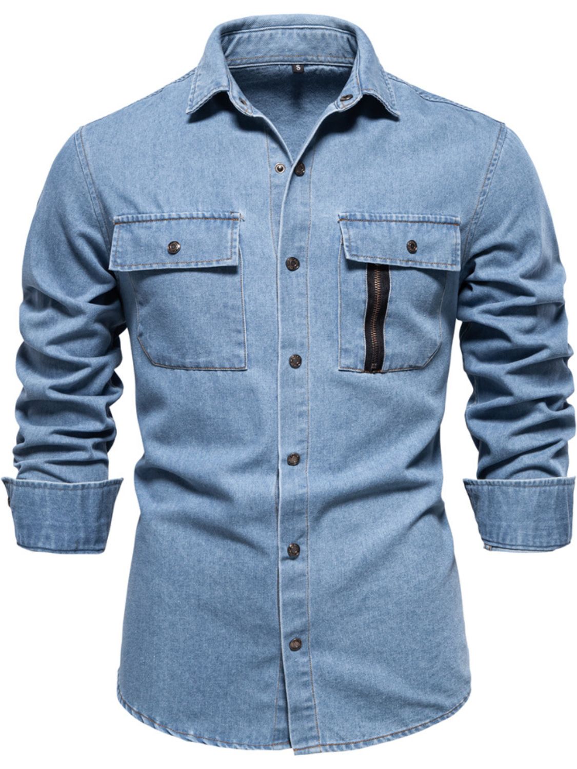 Men's Snap Down Long Sleeve Denim Shirt - Smart Shopper