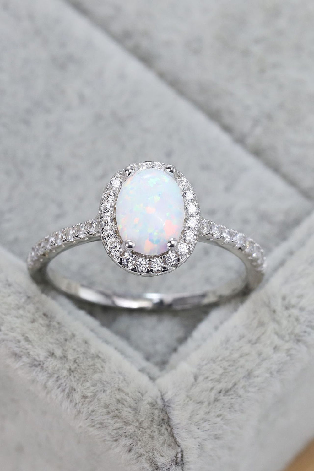 Opal 925 Sterling Silver Halo Ring - Smart Shopper