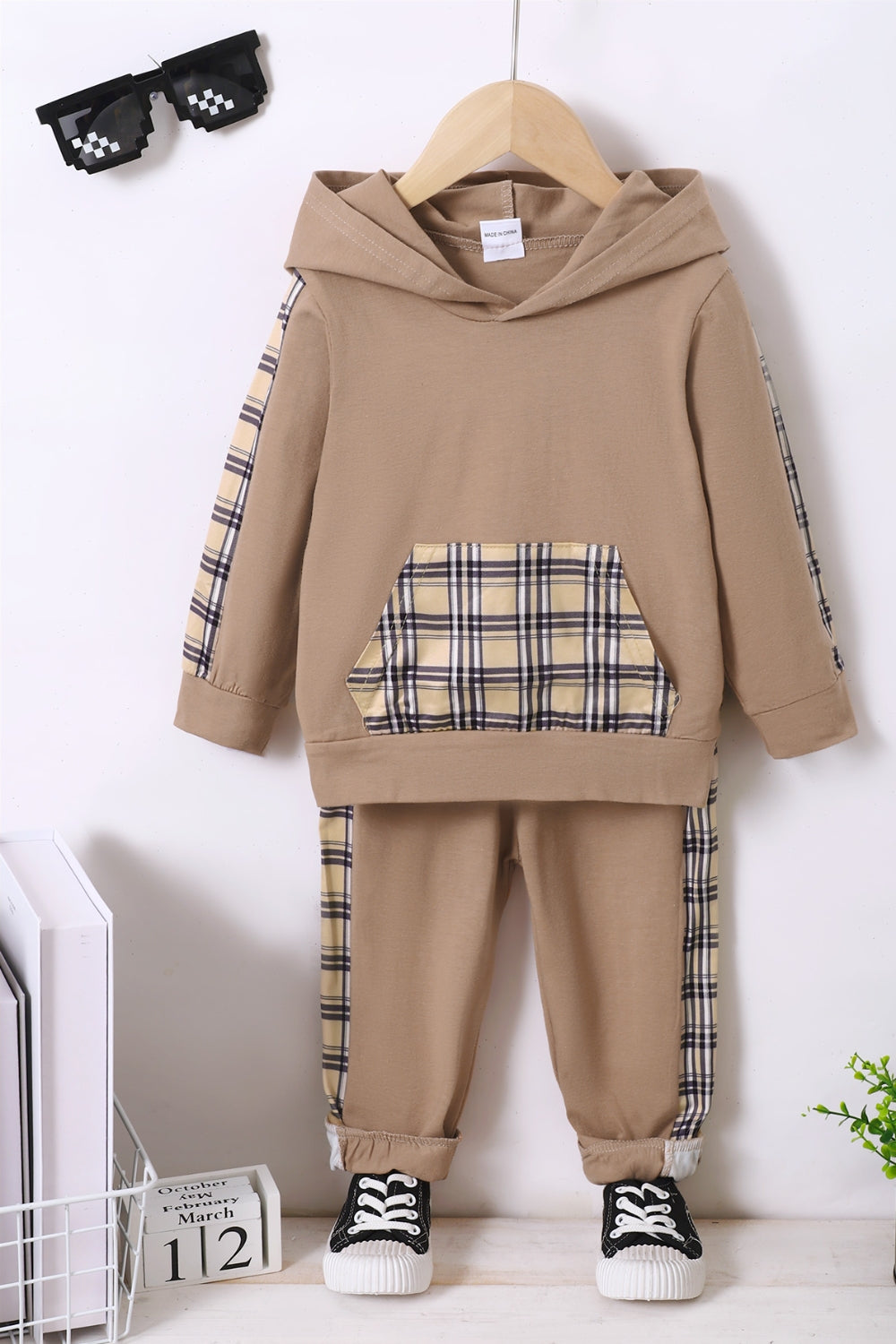 Children's Plaid Hoodie and pants Set - Smart Shopper