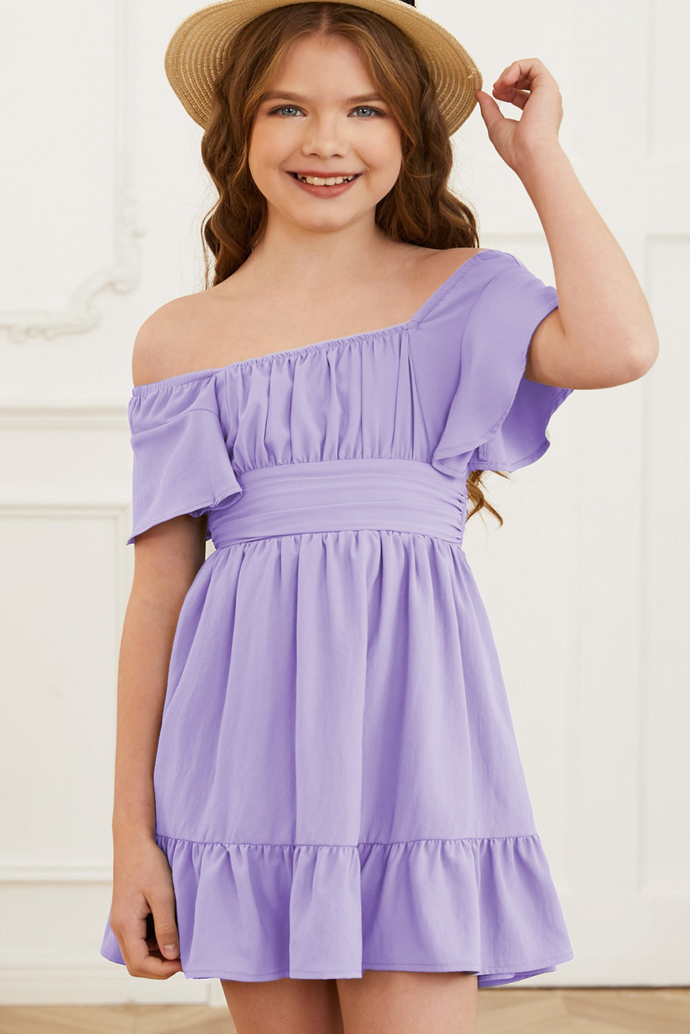 Ruffle Hem Tie-Back Flutter Sleeve Dress - Smart Shopper