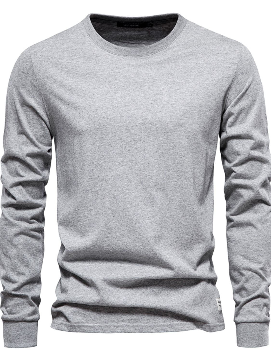 Men's Full Size Round Neck Long Sleeve T-Shirt Plus Size - Smart Shopper