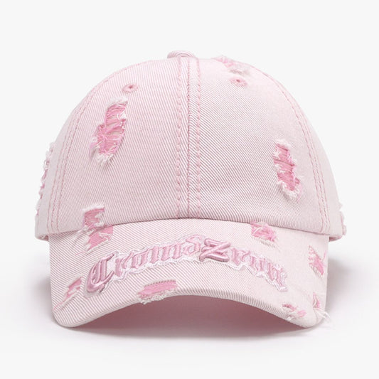 Distressed Letter Embroidered Baseball Cap - Smart Shopper