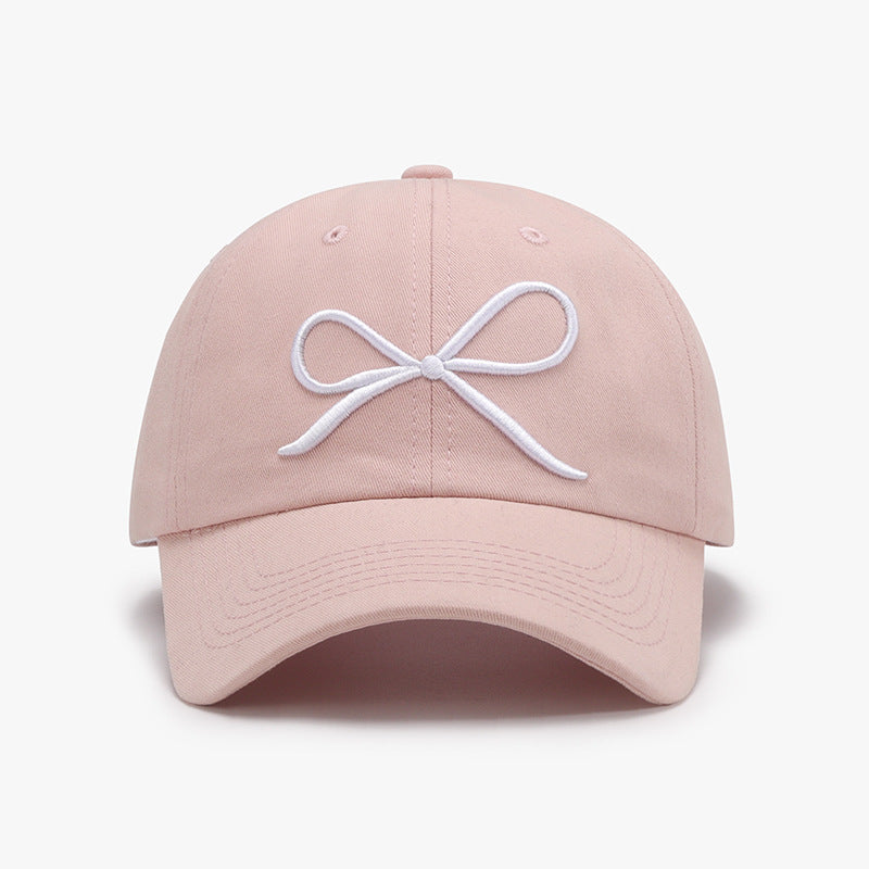 Bow Embroidered Cotton Baseball Cap - Smart Shopper