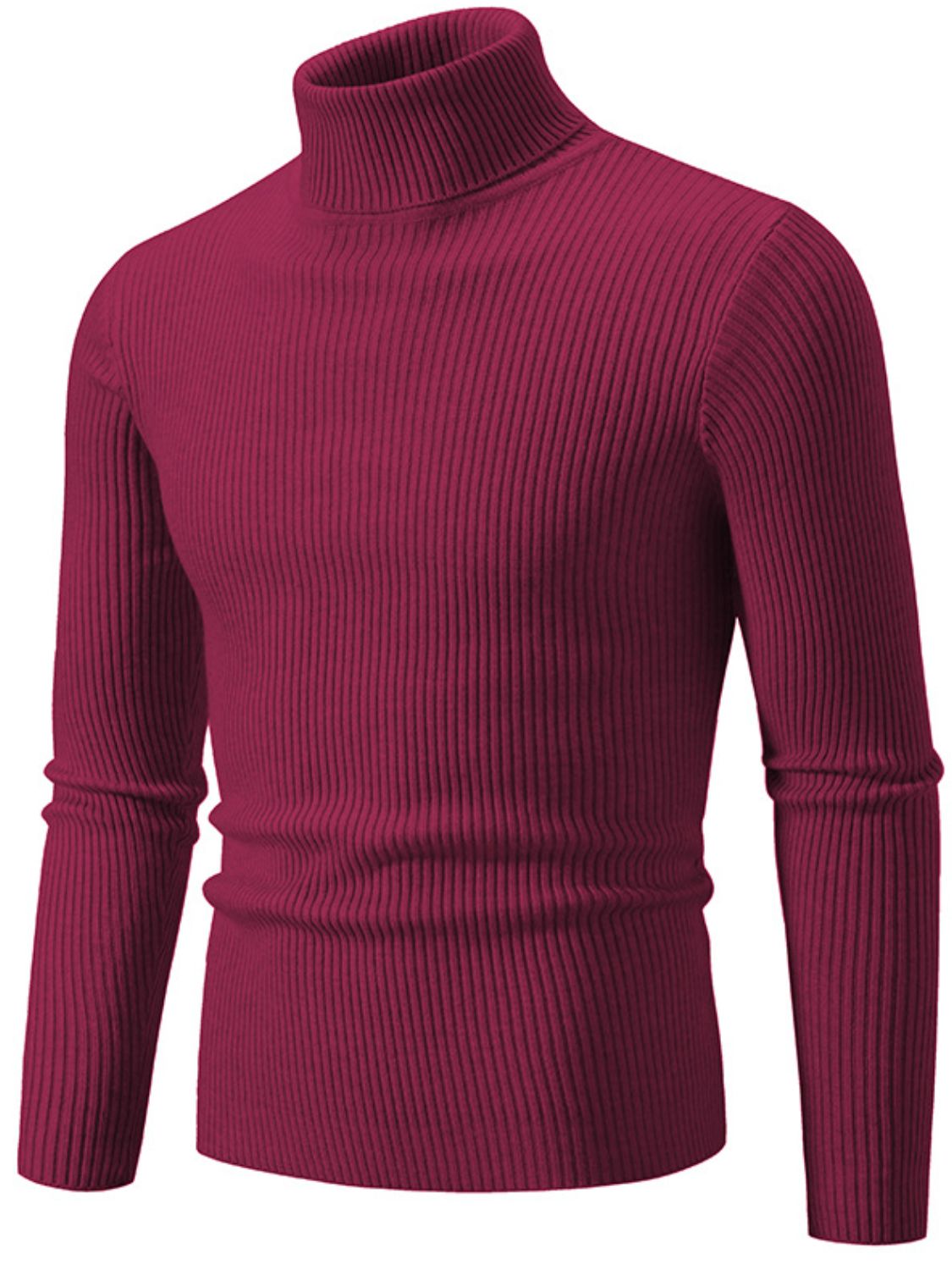 Men's Turtleneck Long Sleeve Ribbed Sweater - Smart Shopper