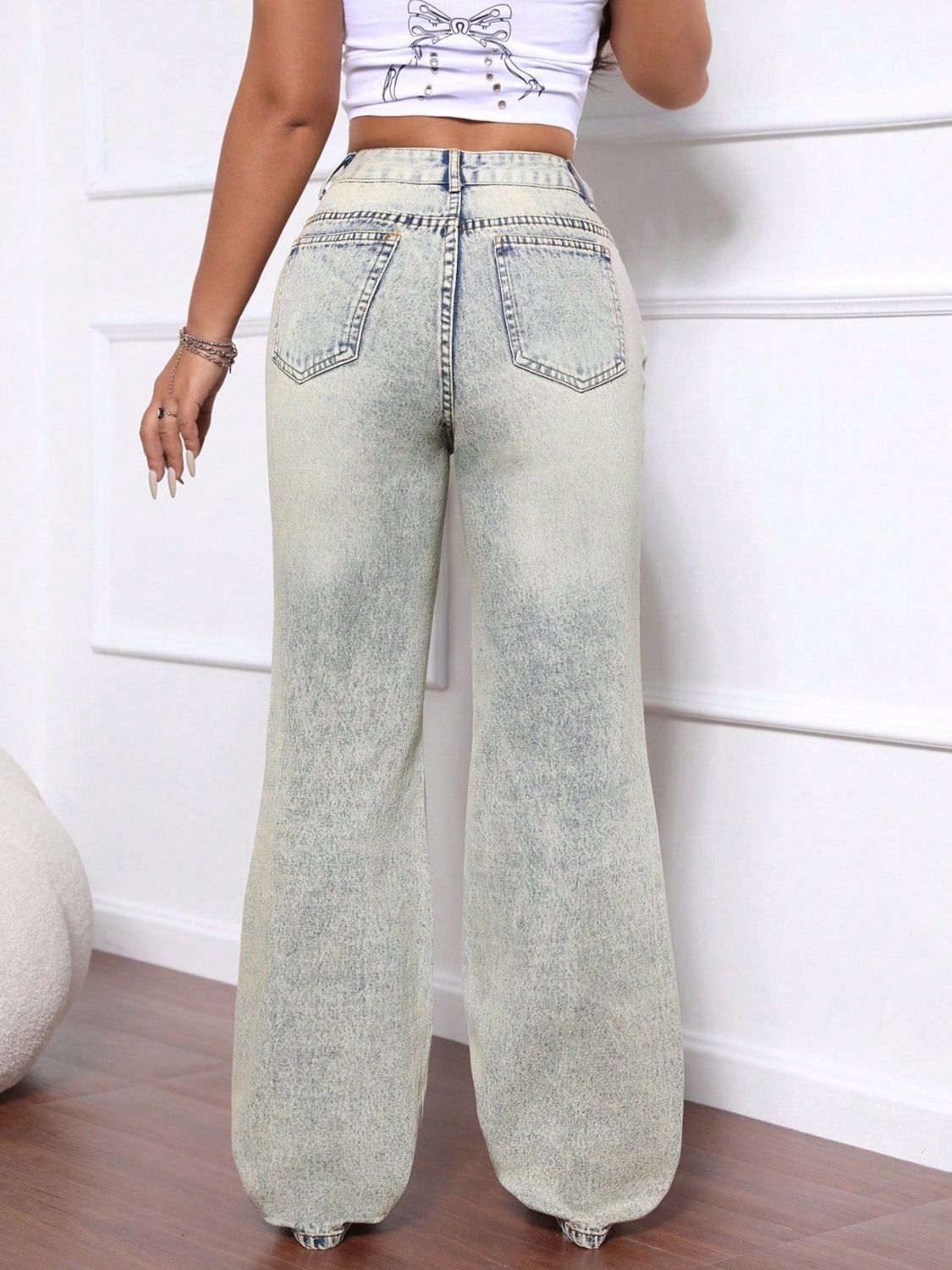 Distressed High Waist Jeans - Smart Shopper